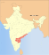 भारत के मानचित्र पर आंध्र प्रदेश अंकित
