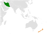 Location map for Iran and New Zealand.