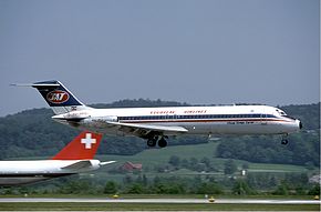 ЈАТ-ов Даглас DC-9 у Цириху 1985.