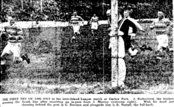 J Rutherford scoring for the North Island rugby league team in 1944.png