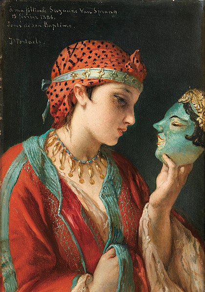 File:Jean-François Portaels - Portrait of a young girl with a mask.jpg