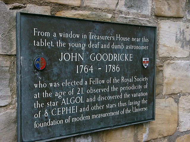 Marker for John Goodricke in York, England