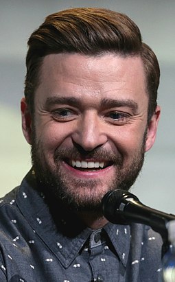 Justin Timberlake spent 15 non-consecutive weeks in the top spot with "Can't Stop the Feeling!". Justin Timberlake by Gage Skidmore.jpg