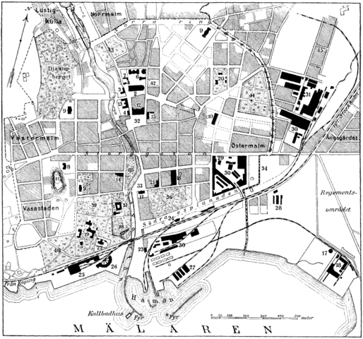 karta över centrallasarettet västerås File:Karta över Västerås vid 1900 talets början.png   Wikimedia 