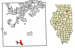 Umístění Lisabonu v okrese Kendall, Illinois