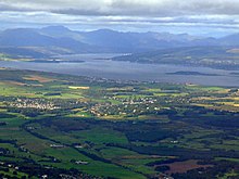 View of Kilmacolm and Port Glasgow towards the River Clyde. Kilmacolm and the Firth of Clyde from the air (geograph 2600840).jpg