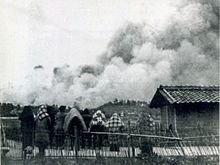 1939 Japanese Imperial Army ammunition dump exploded in Hirakata, Osaka, Japan. Kinya explosives warehouse explosion.jpg