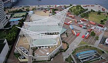 The Museum from above. Kobe Maritime Museum-A bird's-eye view from Kobe Port Tower.jpg