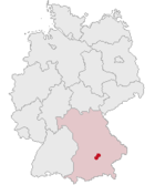 Lage vom Landkreis Freising in Deitschland