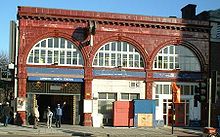 Lambeth North Underground station at the South end of Baylis Road. Lambethnorth.jpg