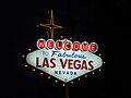 The famous Las Vegas sign at night.