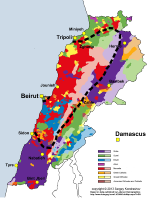 Lebanon religious groups distribution with Mount Lebanon 1862-1917 borders shown.svg