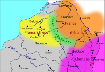 Territoire détenu par les Alamans en Gaule romaine en 480 (en fuchsia).