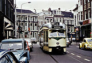 HTM PCC op lijn 6 in de jaren 1970 vlak na de draai vanaf de Herengracht