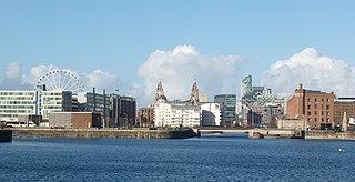 Queens Dock, Port of Liverpool Dock on the River Mersey in Liverpool, England