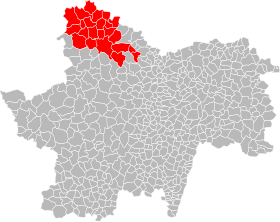 Umístění obce Autunois v obcích