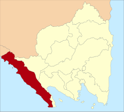 西海岸县在印尼楠榜省的位置