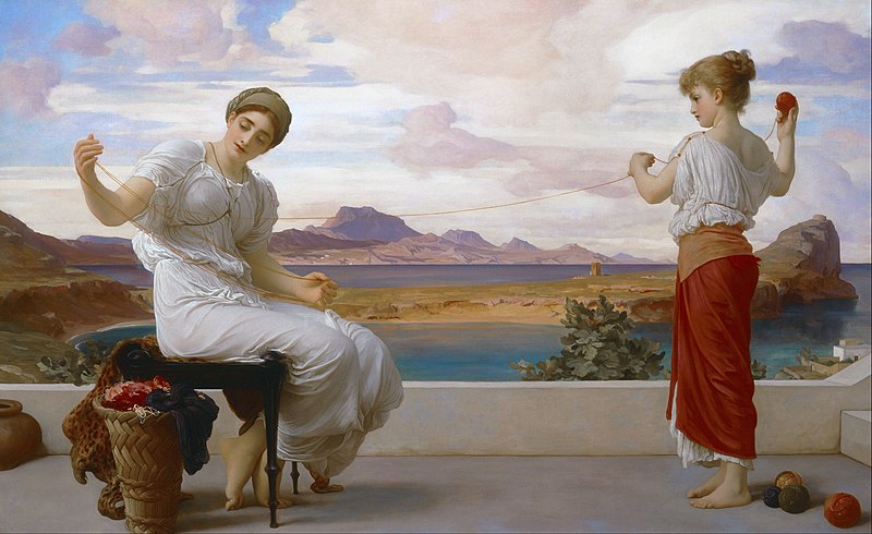 Winding the skein, dipinto di Frederic Leighton