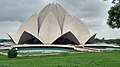 Lotus Temple, Delhi on a cloudy Day at a right angle from it's main entry gate.jpg
