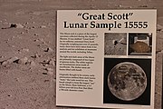 Lunar sample 15555, brought back from the Moon by Apollo 15. On display at the Tellus Science Museum, Cartersville, Georgia, US.