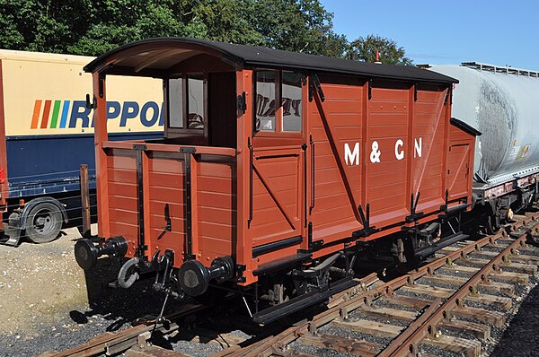 Preserved brake van No. 12 restored and in operation on the NNR.