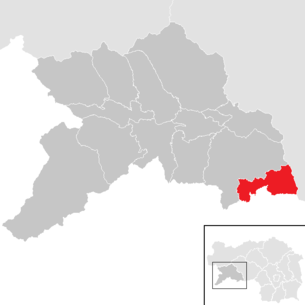 Location of the municipality of Mühlen (Styria) in the Murau district (clickable map)