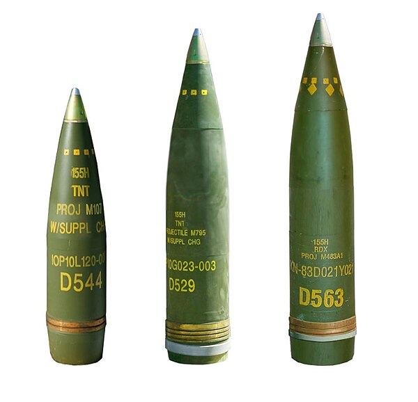 M107, M795, M483A1 155 mm projectiles