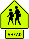 Thumbnail for File:MUTCD Sign Assembly - S1-1 with W16-9P.svg