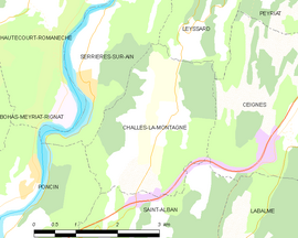 Mapa obce Challes-la-Montagne