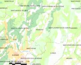 Mapa obce Vesseaux