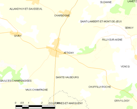 Mapa obce Attigny