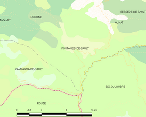 Poziția localității Fontanès-de-Sault