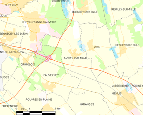 Poziția localității Magny-sur-Tille