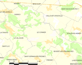 Mapa obce Le Cormier