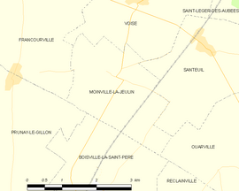 Mapa obce Moinville-la-Jeulin