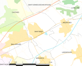 Mapa obce Saint-Brès