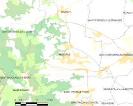 Mapa obce Ambierle