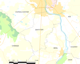 Mapa obce Saint-Fort