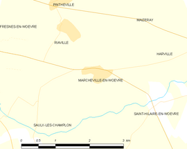 Mapa obce Marchéville-en-Woëvre