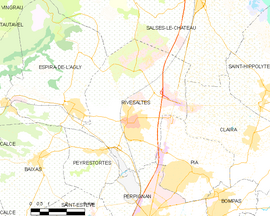 Mapa obce Rivesaltes