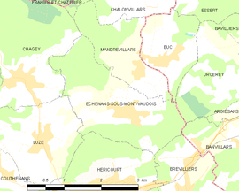 Mapa obce Échenans-sous-Mont-Vaudois