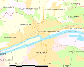 Mapa obce Meulan-en-Yvelines