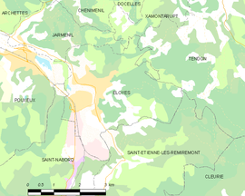 Mapa obce Éloyes
