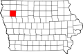 Округ Чероки на карте штата.