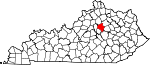 Harta de stat care evidențiază județul Fayette
