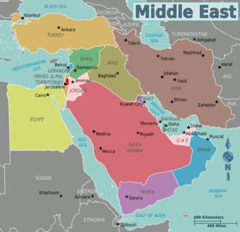 Contemporary map of the Middle East Map of Middle East.png