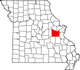 A state map highlighting Franklin County in the eastern part of the state.