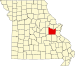 Map of Missouri highlighting Franklin County