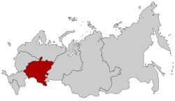 موقعیت ناحیه فدرالی ولگا در روسیه