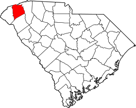 Map of South Carolina highlighting Pickens County.svg